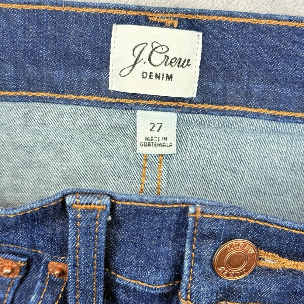 J.CREW Jeans Women's Size 27 9" Toothpick  Stretch Skinny Blue High-rise Zip Fly - Picture 3 of 13